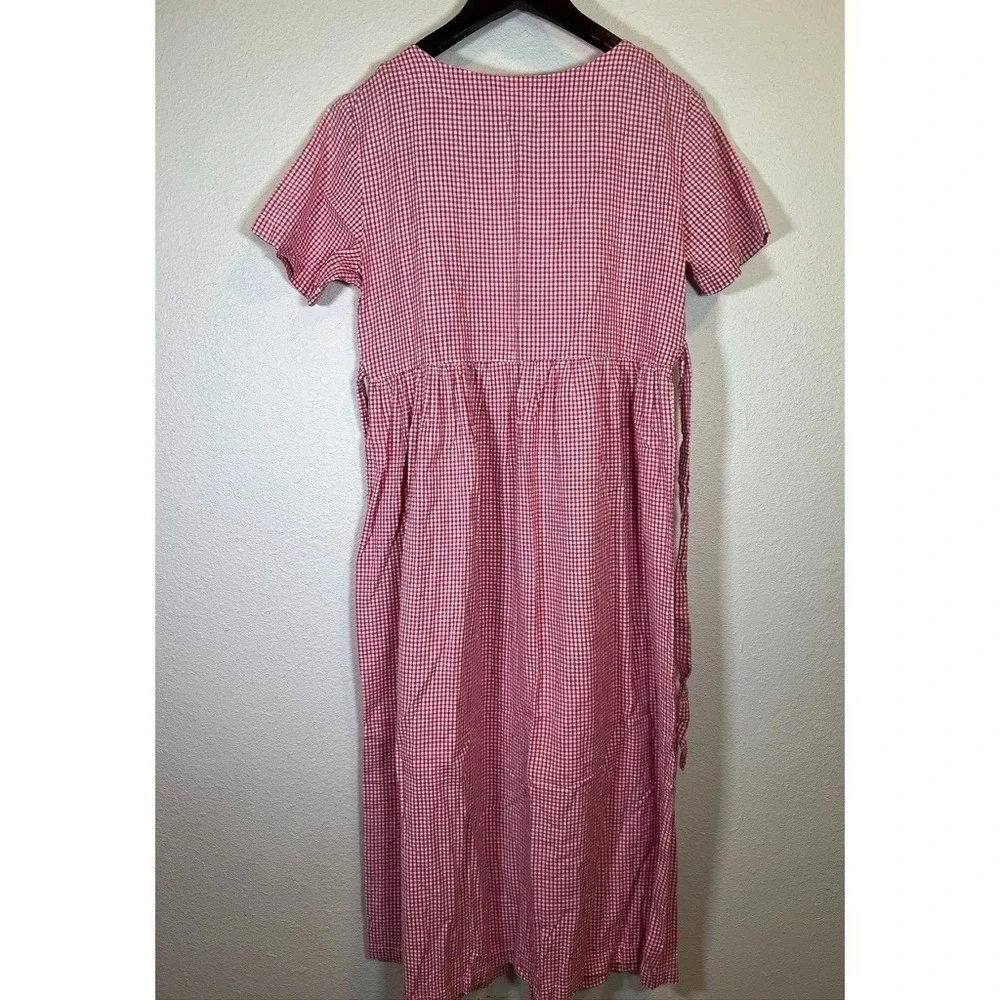 Prairie Costume Dress Red Gingham Farm Girl Dorothy Farm Theater Wardrobe Cotton - Picture 11 of 15